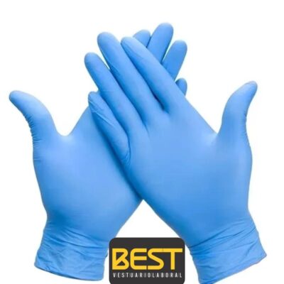 GUANTE AZUL DE NITRILO.